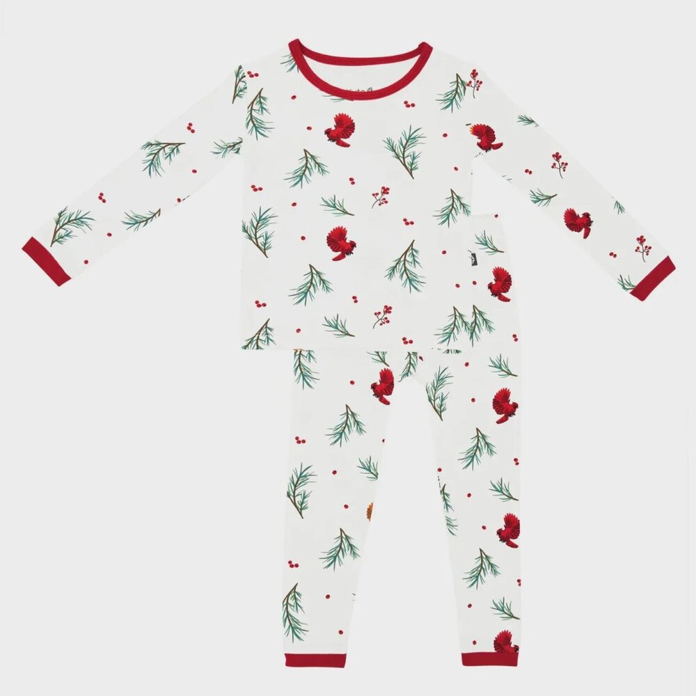 Kyte Baby long sleeve Christmas PJs pajamas - Winterberry (size 7)